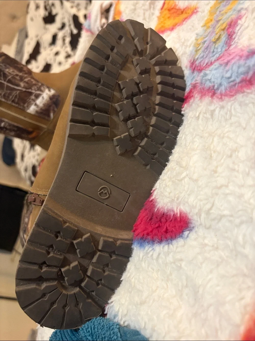 Kids Tan Camo Pull-On Boots